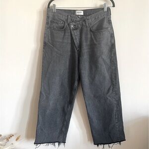 AGOLDE Criss Cross Wide Leg Jeans Washed Black/Gray